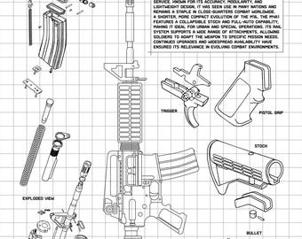 Techsource Acrylic Poster - M4A1 White | 16x24"