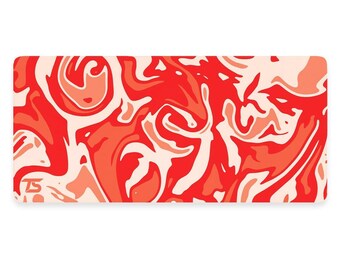 Alfombrilla de ratón para juegos XL - Camuflaje rojo / Alfombrilla de escritorio extendida / 900x400 / 800x300 / Bordes cosidos / Antideslizante / Lavable