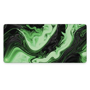 Techsource Mousepad - Liquid Green | 900x400/800x300 | Stitched Edges | Nonslip Rubber Base | Machine Washable | Speed and Control