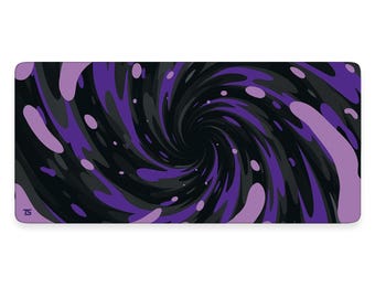 Gaming Mouse Pad XL - Vortex Purple | Extended Desk Mat | 900x400 / 800x300 | Stitched Edges | Nonslip | Washable