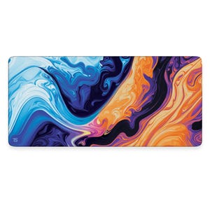 Techsource Mousepad - Blue/Orange | 900x400/800x300 | Stitched Edges | Nonslip Rubber Base | Machine Washable | Speed and Control