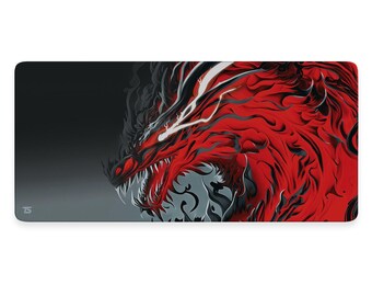Alfombrilla de ratón XL de anime - Viserion / Alfombrilla de escritorio para juegos extendida / 900x400 / 800x300 / Cosida / Antideslizante / Lavable