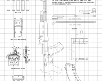 Techsource Acrylic Poster - AK47 White | 16x24"