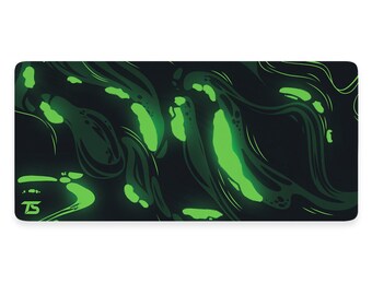Gamingmuismat XL - Erupt Green | Verlengde bureaumat | 900 x 400 / 800 x 300 | Gestikte randen | Antislip | Wasbaar