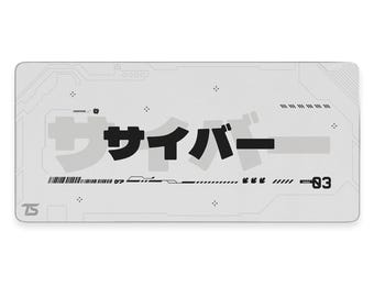 Techsource Mousepad - Cyber White | 900x400/800x300 | Stitched Edges | Nonslip Rubber Base | Machine Washable | Speed and Control