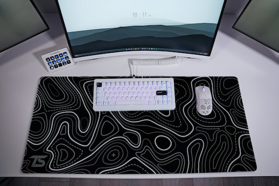 Acheter Grand tapis de souris blanc noir, protection de bureau, tapis  d'ordinateur