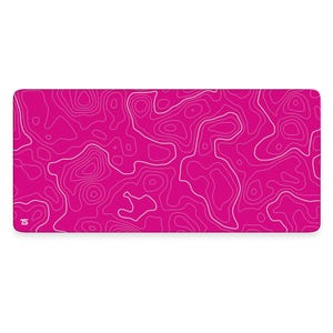 Techsource Mousepad - Topo Pink V2 | 900x400/800x300 | Stitched Edges | Nonslip Rubber Base | Machine Washable | Speed and Control