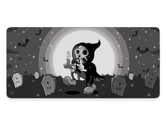 Gaming Mouse Pad XL - Graveyard | Extended Desk Mat | 900x400 / 800x300 | Stitched Edges | Nonslip | Washable