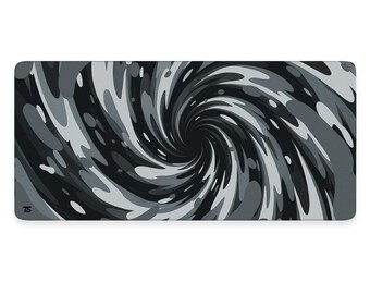Gaming Mouse Pad XL - Vortex Black | Extended Desk Mat | 900x400 / 800x300 | Stitched Edges | Nonslip | Washable