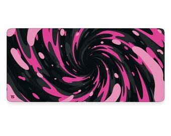 Gaming Mouse Pad XL - Vortex Pink | Extended Desk Mat | 900x400 / 800x300 | Stitched Edges | Nonslip | Washable