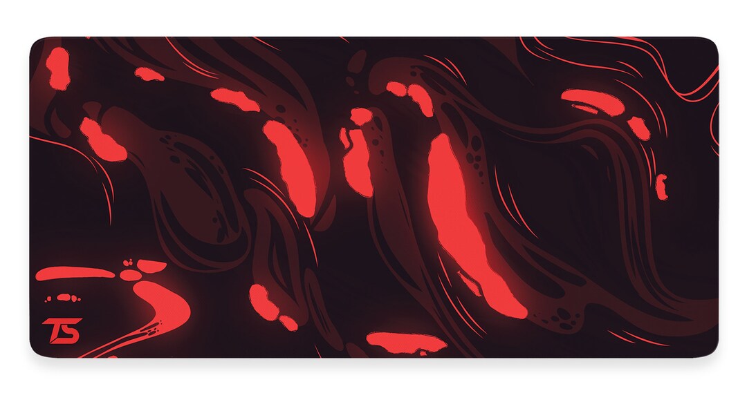 Techsource Mousepad Erupt Red XL 900x400cm/36x16 With Stitched Edges