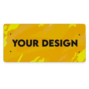 Puede incluir: Un diseño abstracto amarillo y amarillo claro con el texto "YOUR DESIGN" en negro.