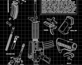 Techsource Acrylic Poster - M4A1 Black | 16x24"