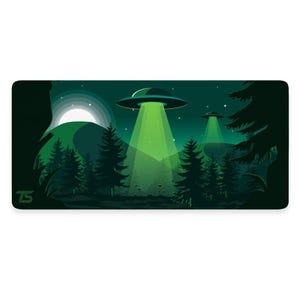 Techsource Mousepad - UFO | 900x400/800x300 | Stitched Edges | Nonslip Rubber Base | Machine Washable | Speed and Control