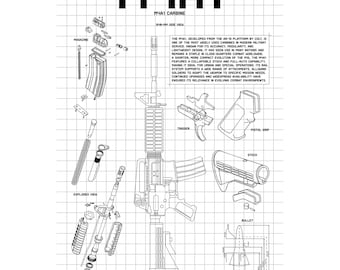 M4A1 White | Techsource Poster | 16x24