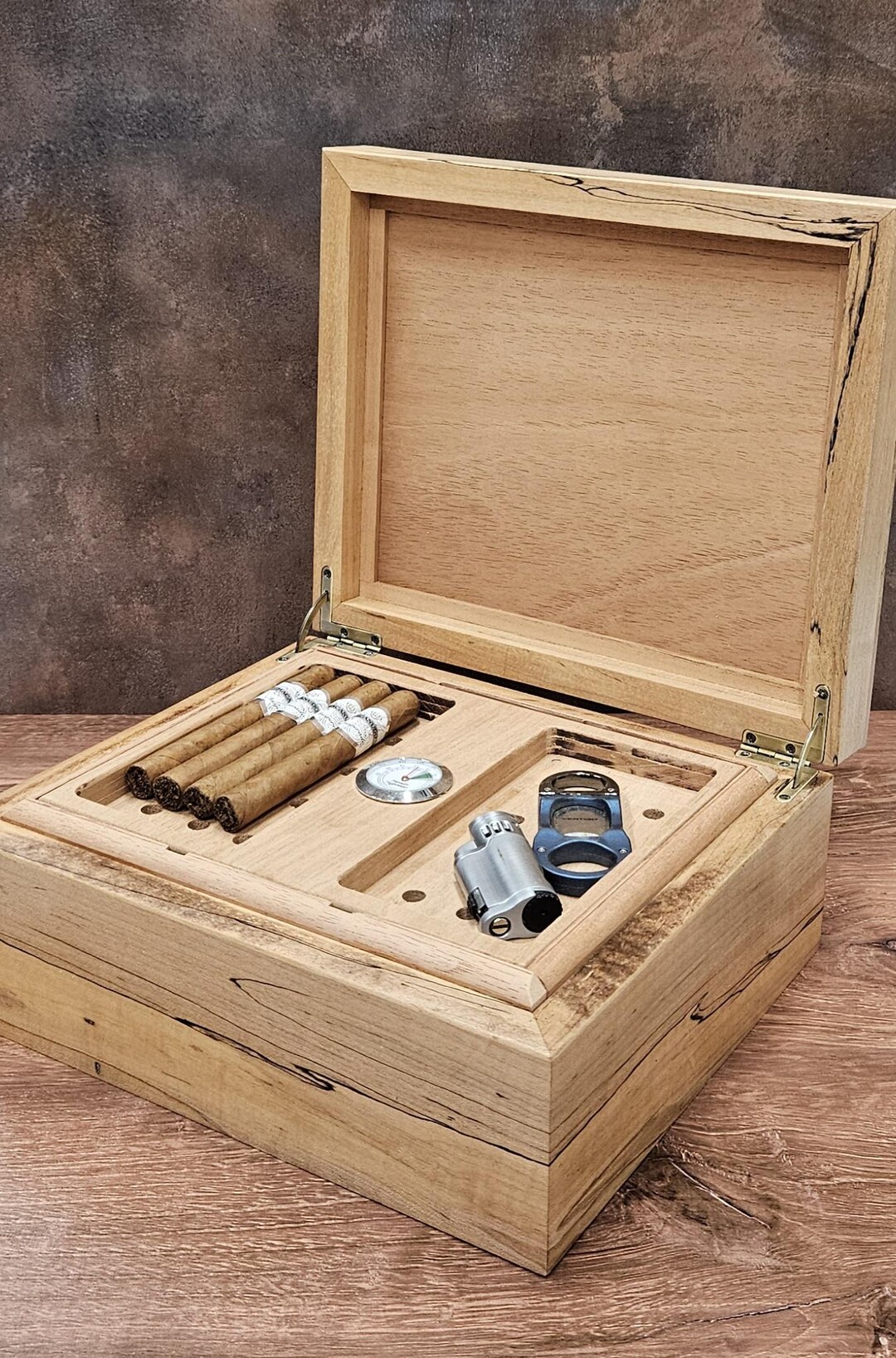 Custom Humidor for Cigar Smoker Custom Wood Box Anniversary Gift Idea ...