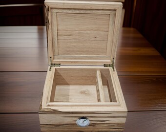 Handgefertigter massiver Ambrosia-Ahornholz-Humidor mit Zedernfutter-Zigarren-Humidor