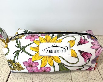 Mountain Wildflowers-zakje met rits: handgemaakte katoenen reisorganizer