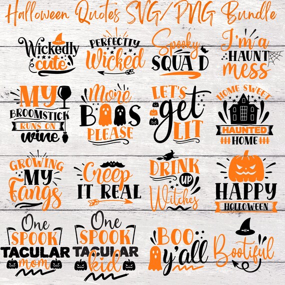 Halloween Quotes SVG Bundle. Funny Halloween Quotes. Halloween - Etsy