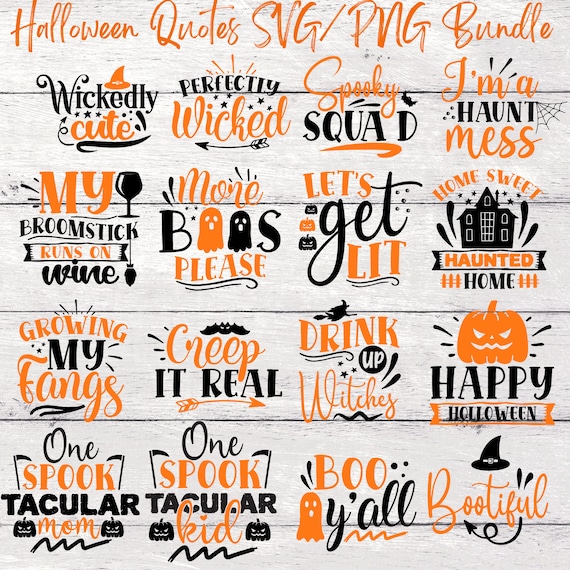 Halloween Quotes SVG Bundle. Funny Halloween Quotes. Halloween - Etsy