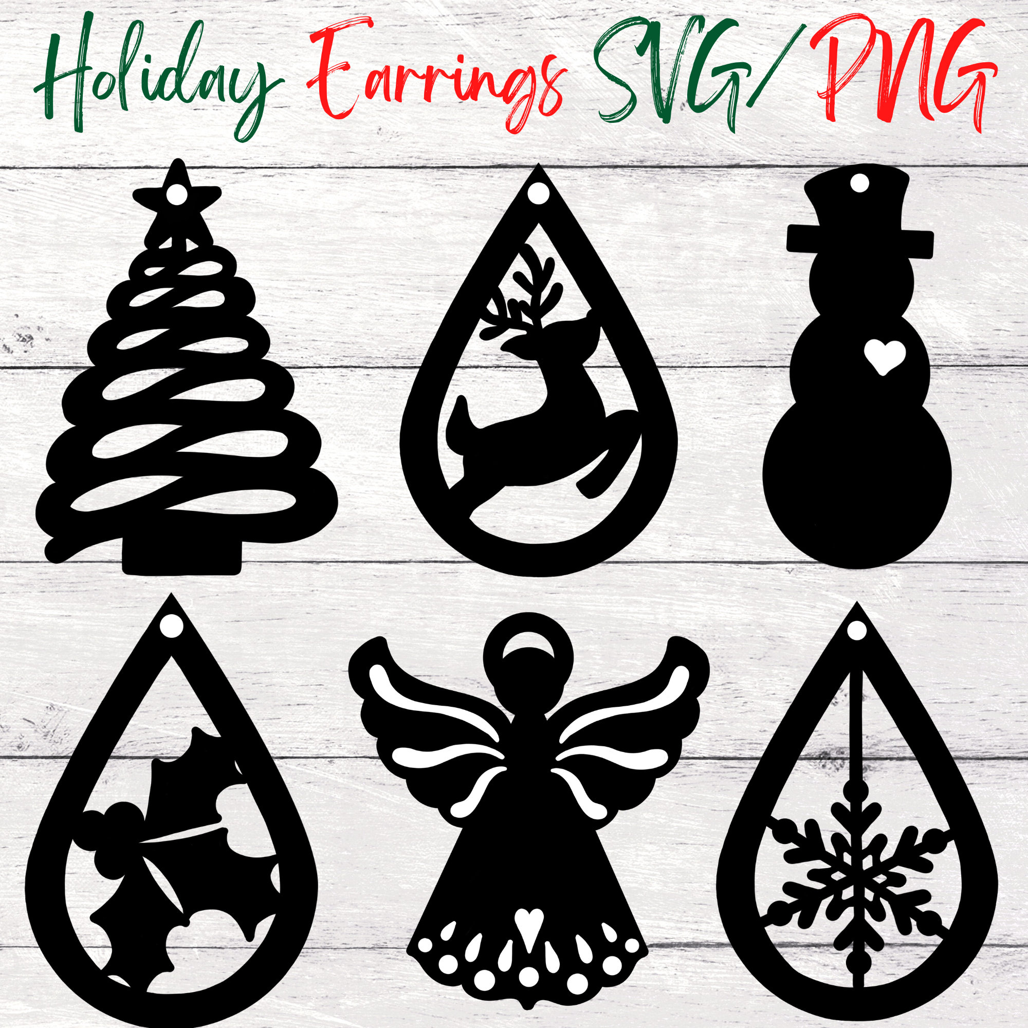 Holiday Earrings SVG. Christmas Earring SVG. Earring Template. - Etsy