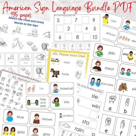 Sign Language Phrases Printable Worksheets