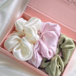 100% mulberry silk scrunchie boxes /19 Momme natural mulberry silk scrunchie gift box/silk scrunchie box