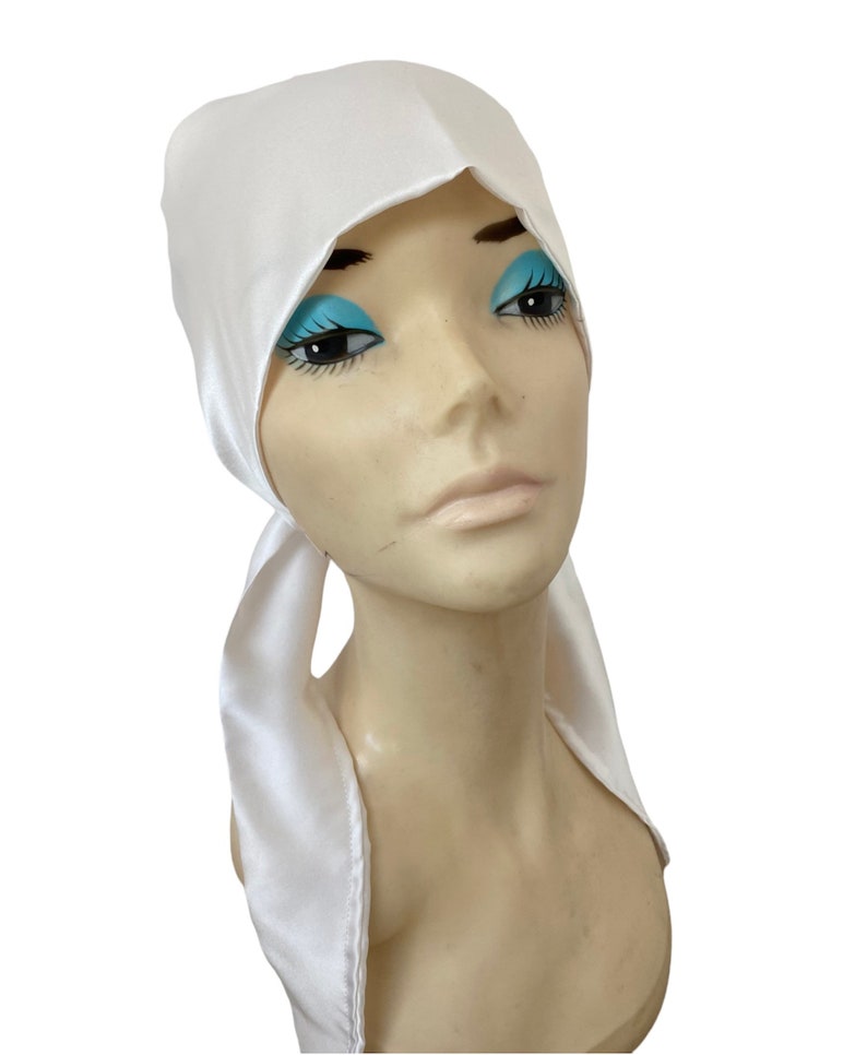 22 Momme zijden hoofdband / hijab hoofdband / 22 Momme natuurlijke zijden chirurg en verpleegsterspet Wit