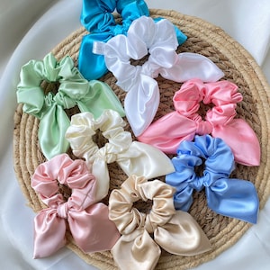 Detachable satin scarf / headband scrunchie / detachable scrunchie / child scrunchie / adult scrunchie / summer scrunchie