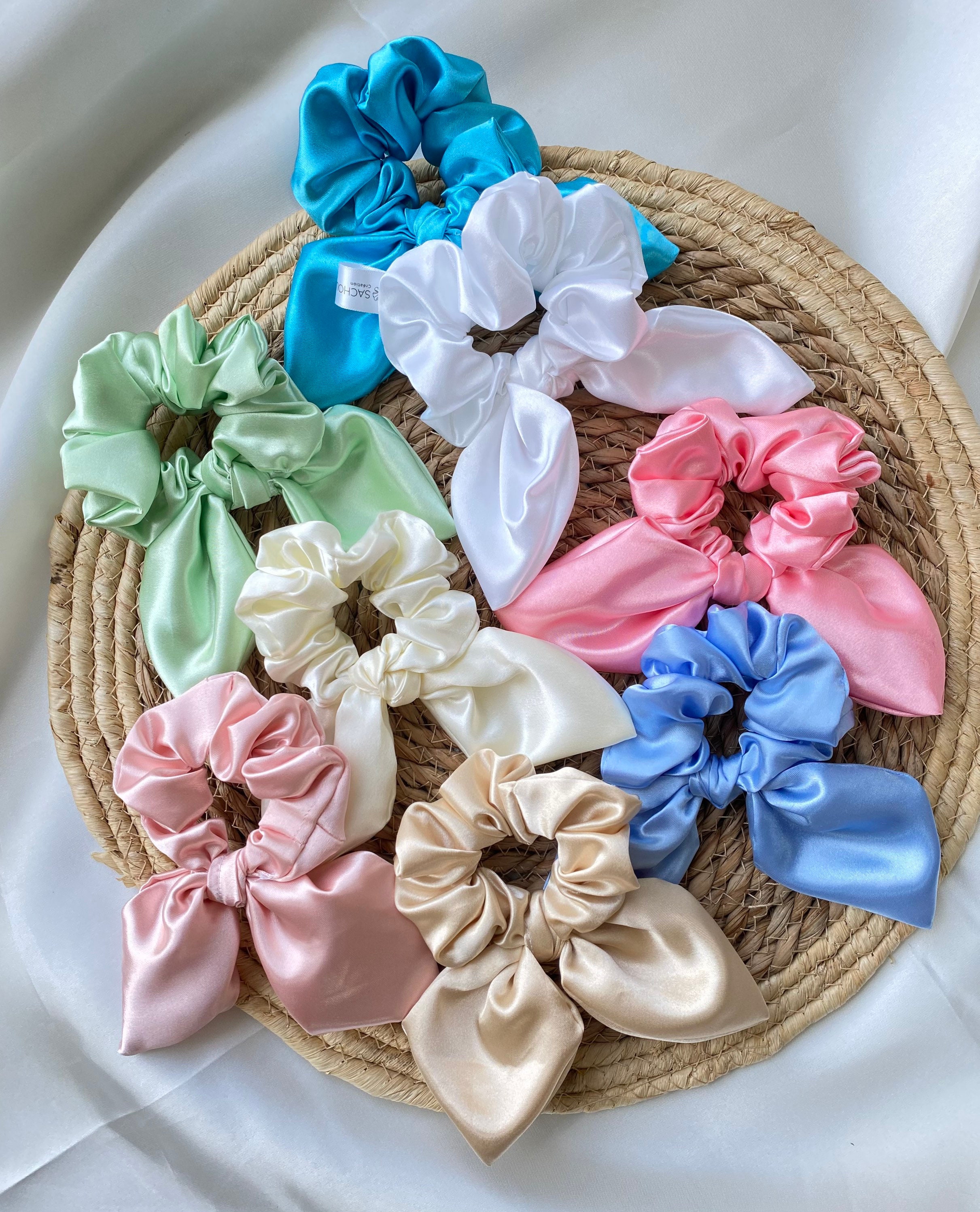 Bufanda de satén desmontable / scrunchie de diadema / scrunchie desmontable / scrunchie infantil / scrunchie adulto / scrunchie de verano