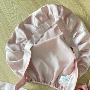 Bonnet ajustable en soie de mûrier 19 Momme /Bonnet irréversible ajustable avec bandeau en soie Lotus