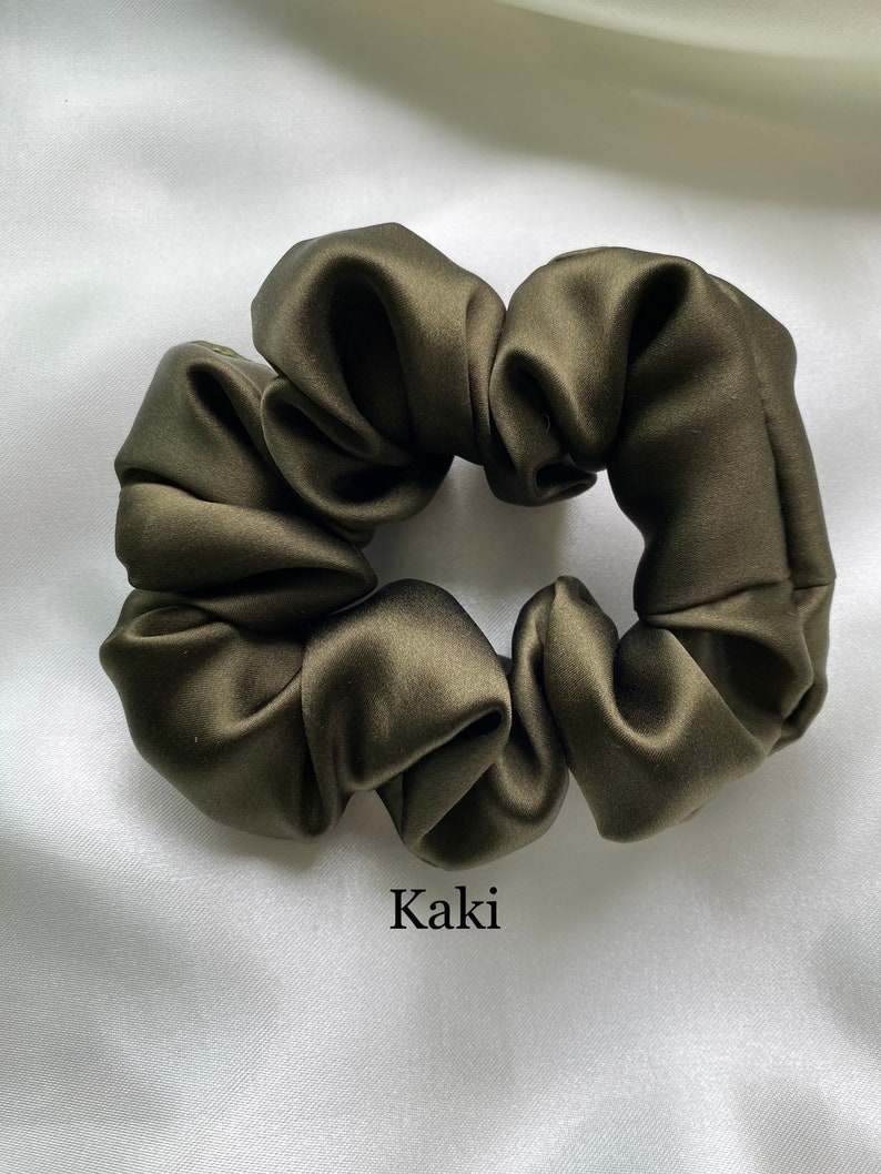 Chouchou soie de mûrier 100% cadeau de saint Valentin /chouchou en soie naturelle 19 Momme, chouchou en soie / silk scrunchie image 7