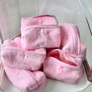 100% cotton terry cloth toiletry bag/ terry cloth makeup bag