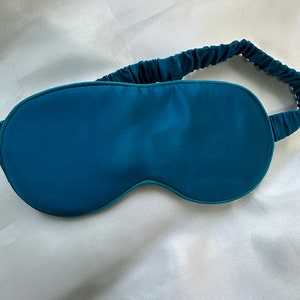 Customizable 19 Momme mulberry silk sleep mask /eye mask Silk costume / OEKO TEX eye mask/ night mask bleu canard