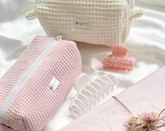 Honeycomb toiletry bag/organic cotton toiletry bag/Makeup bag/holiday/christmas gift