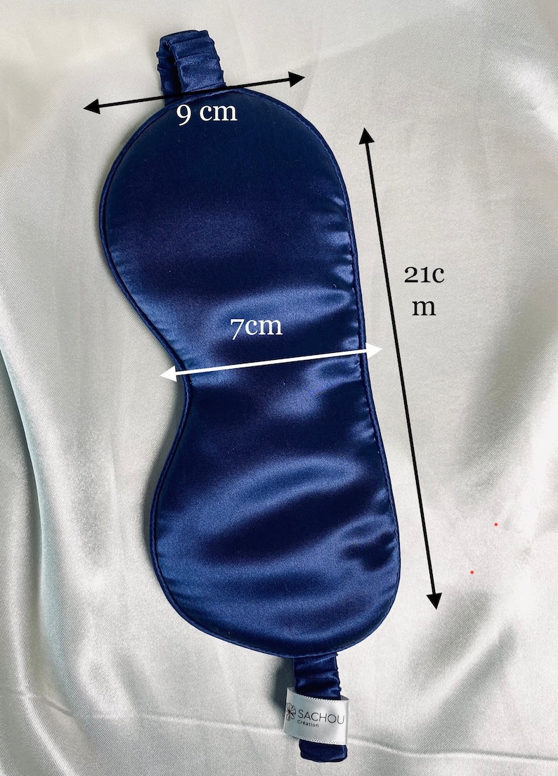 Anpassbare 19 Momme Maulbeerseide Schlafmaske / Augenmaske Seidenkostüm / OEKO TEX Augenmaske / Nachtmaske Bleu marine