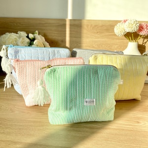 Quilted toiletry bags / organic cotton toiletry bag / travel kit