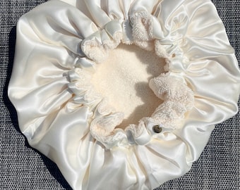 Gorro para el cuidado del cabello de satén y fibra de bambú