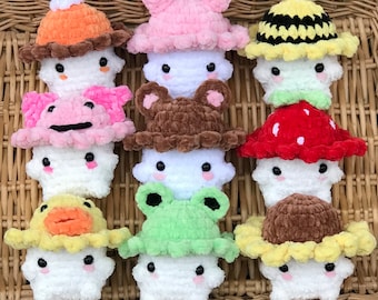 Chunky Mushies With Bucket Hats, Amigurumi, High Quality, Cheap and Fun Gifts