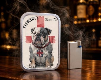 personalised tobacco tin and lighter Personalized Tobacco Tin, Tattoo Design, Cigarette Case, Organizer Tin