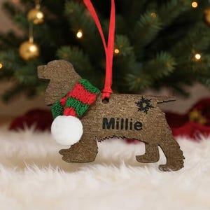 Personalized Wooden Dog Christmas Ornament: Pet Memorial Keepsake