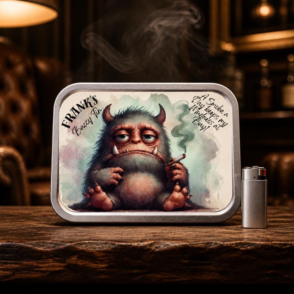 funny tobacco tins Vintage Top Cigarette Tin Metal Can 7 oz. R. J. Reynolds "What Are You Smoking" -