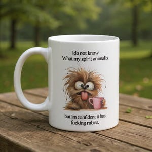 Tasse à café drôle d'animal d'esprit : cadeau d'humour classé X