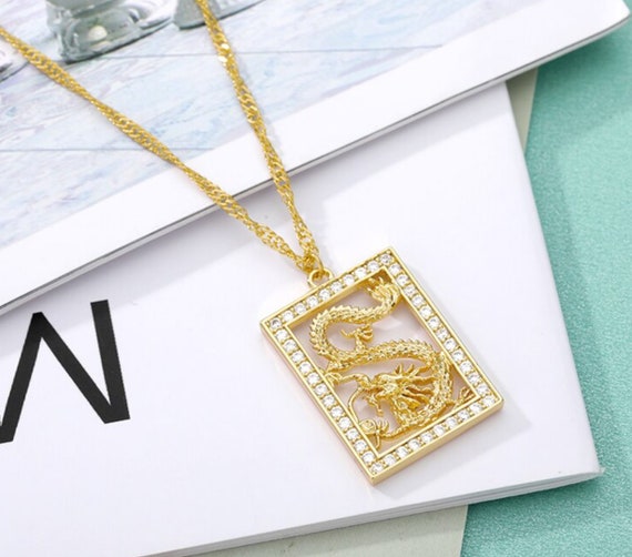 Square dragon pendant deals