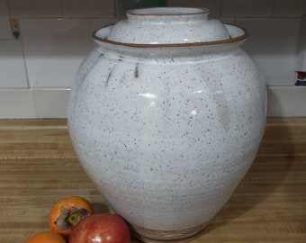 3.2 Gallon Fermentation Crock or Onggi; Kraut Cabbage Sized Crock with Water Seal Airlock for Sauerkraut or Kimchi. Wheel Thrown Pottery Jar