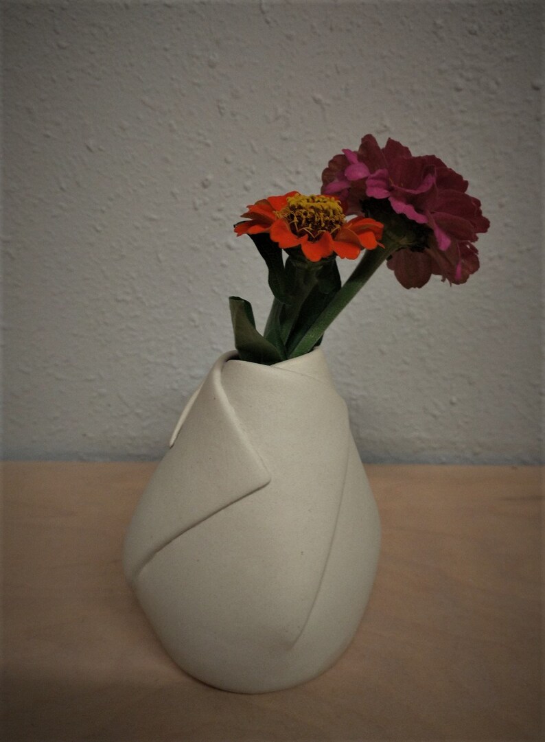 Bud Vase, Porcelain Cut and Fold Flower Vase Etsy
