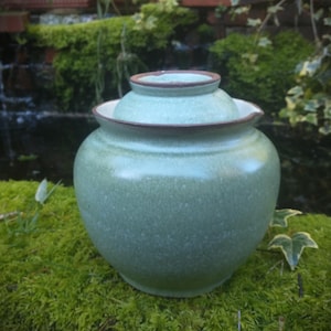 Handmade Seven Cup Fermentation Crock or Onggi, Wild Ferment Jar with Water Seal Lid