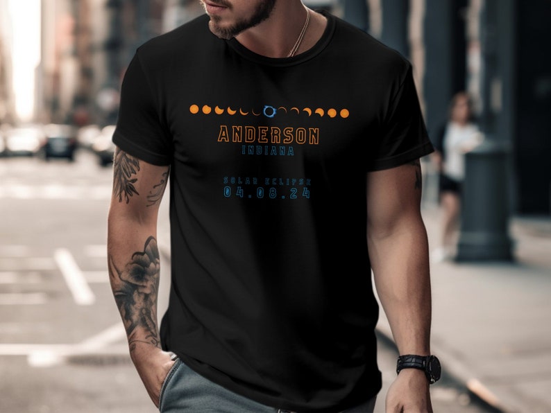 2024 Total Solar Eclipse Tshirt, Anderson Indiana Souvenir, Astronomy