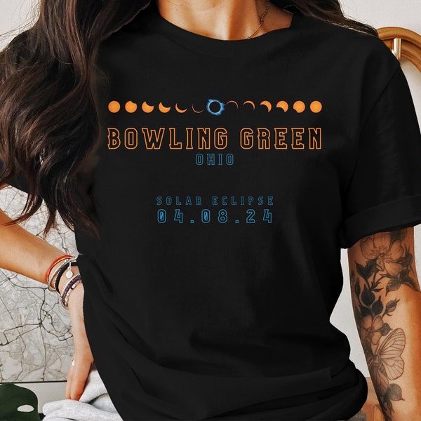 Bowling Green Ohio Solar Eclipse 2024 T-Shirt, Unisex Eclipse Tee, Celestial Event Shirt, Astronomy Enthusiast Gift Idea
