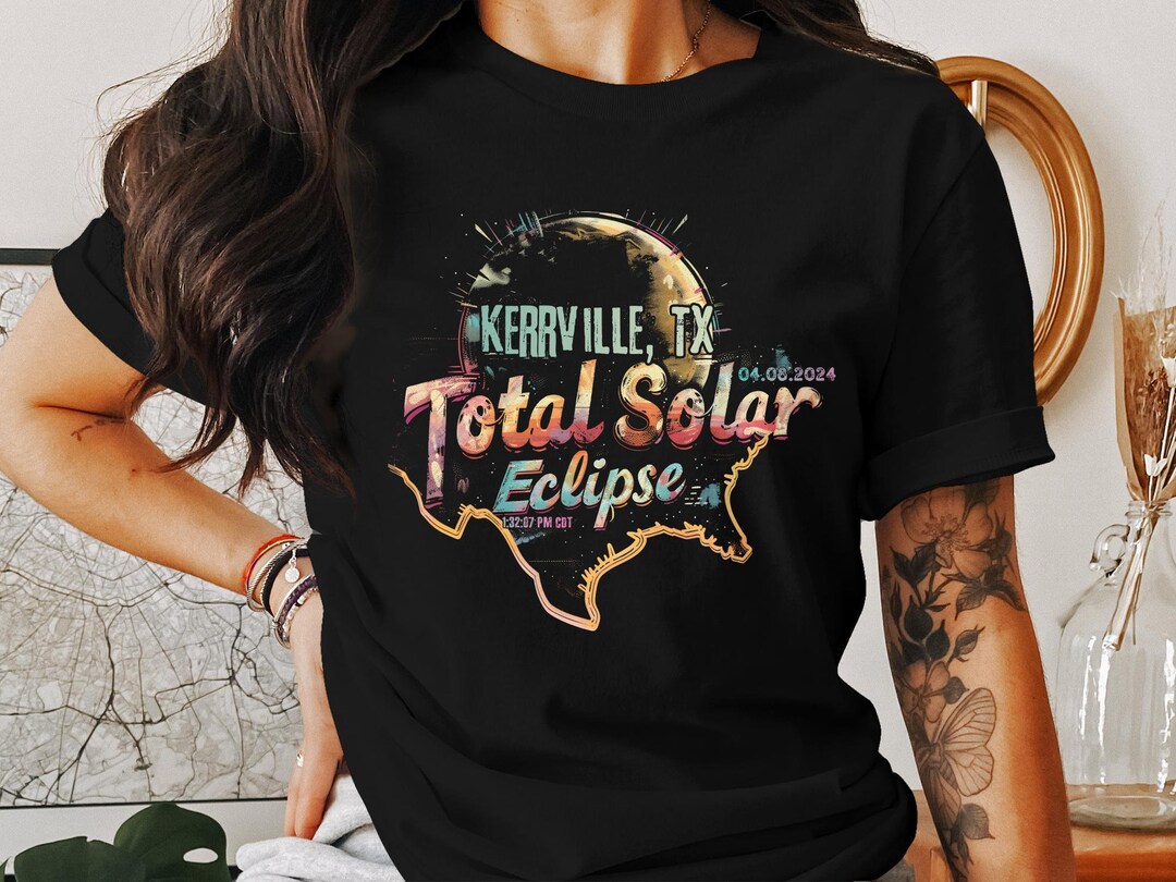 Buy Kerrville, TX 2024 Total Solar Eclipse Tshirt, Unique Celestial